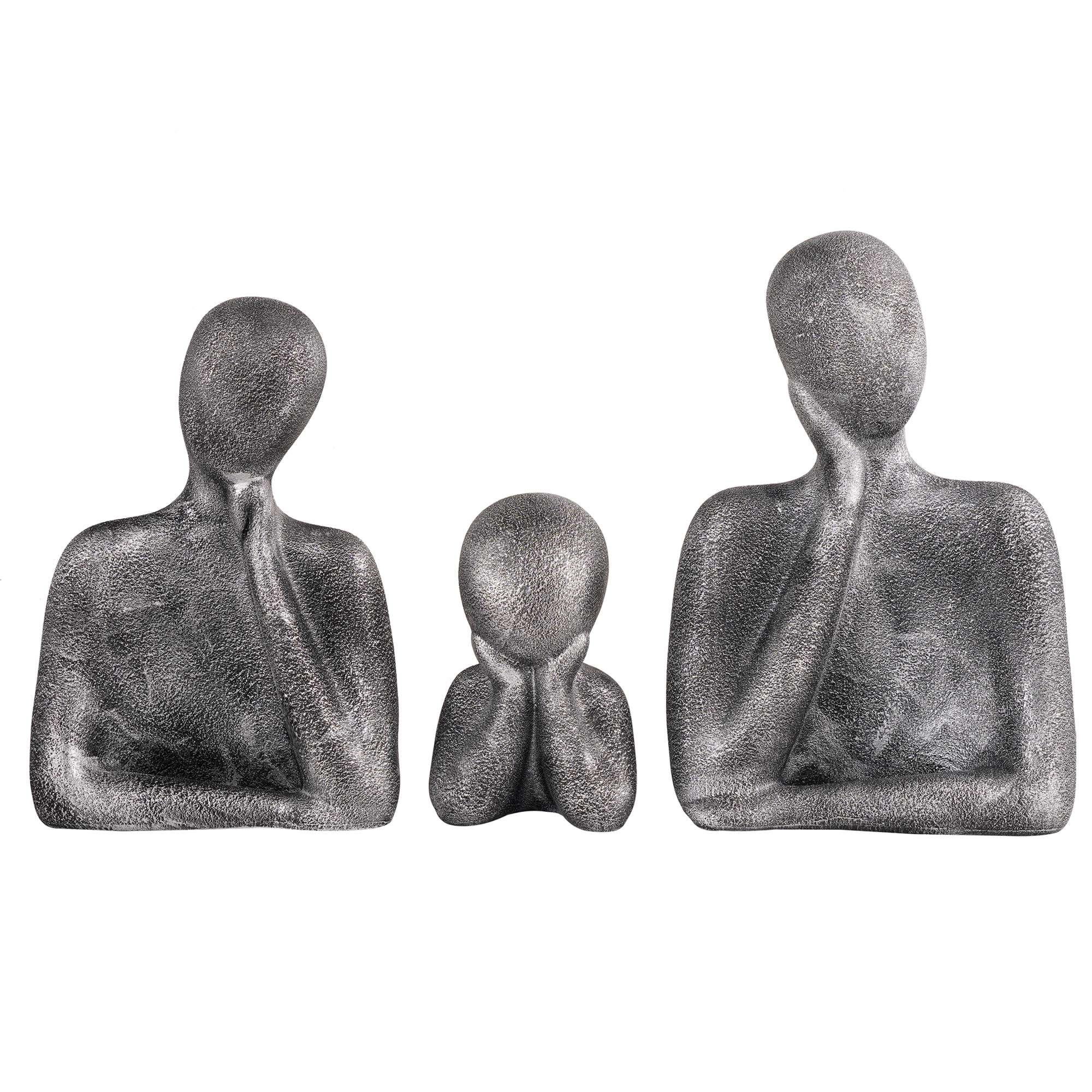 FAMILY Of Three Ornaments Abstract Home Souvenirs Statues Decoration for Home Character gray - Image 3