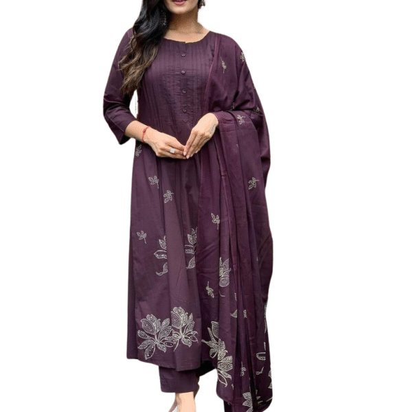 Elegant Everyday Wear ? XXL Embroidered Cotton Floral Dress(XXL)