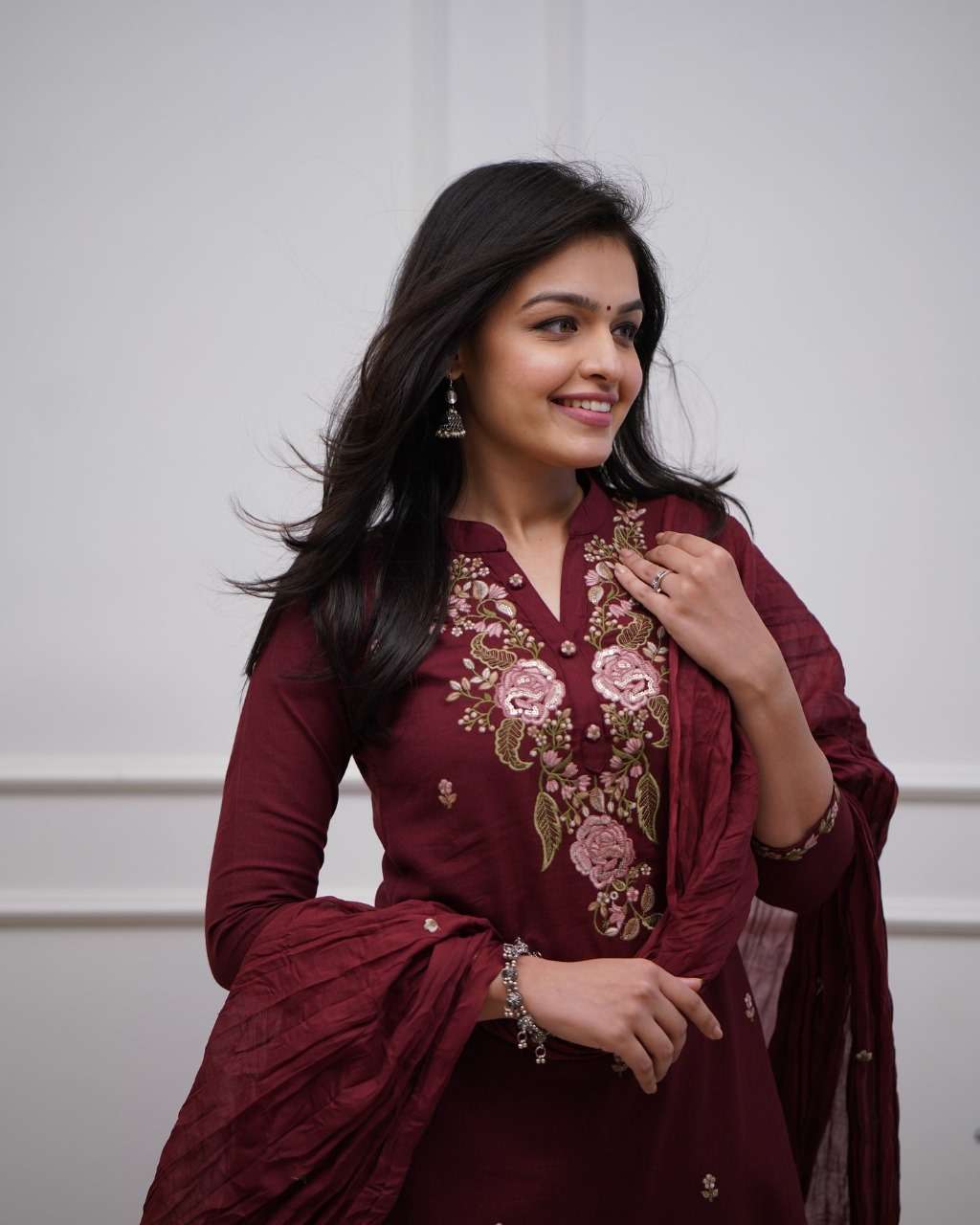 Cotton Charm ? Floral Embroidered Dress with Printex Artistry (M) - Image 5